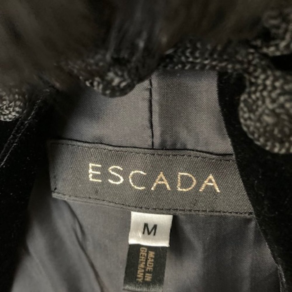 Rare vintage ESCADA COUTURE velvet overcoat cape with mink fur collar - Picture 3 of 4
